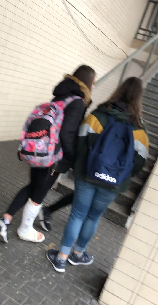 young girl gimping in city center with slwc video