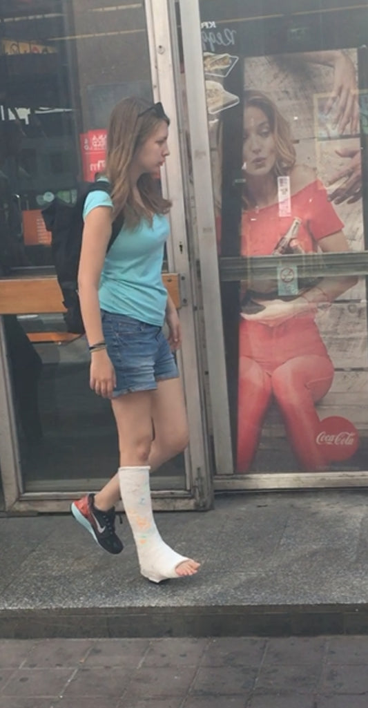 Metro girl walking on street video